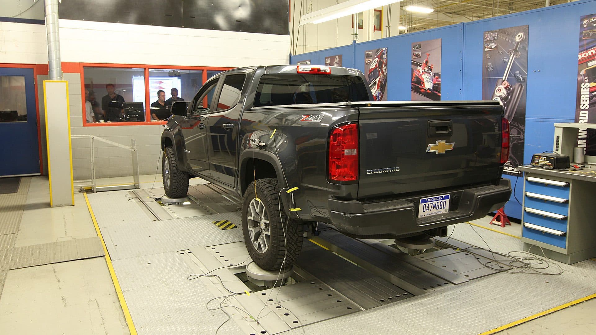 Pickup Truck on a 4-Post Rig